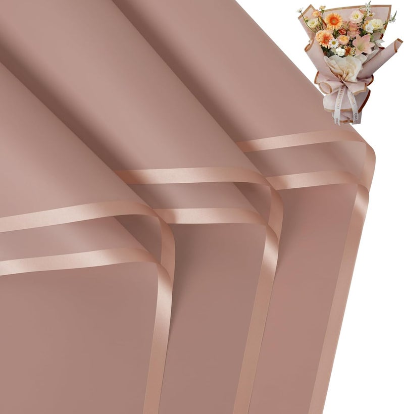 FUHITIM 20 Sheets Flower Wrapping Paper - Waterproof Floral Bouquet Wrapping Paper, Florist Supplies Packaging Paper for Wedding Birthday Gift DIY (Dark Pink) - Image 1